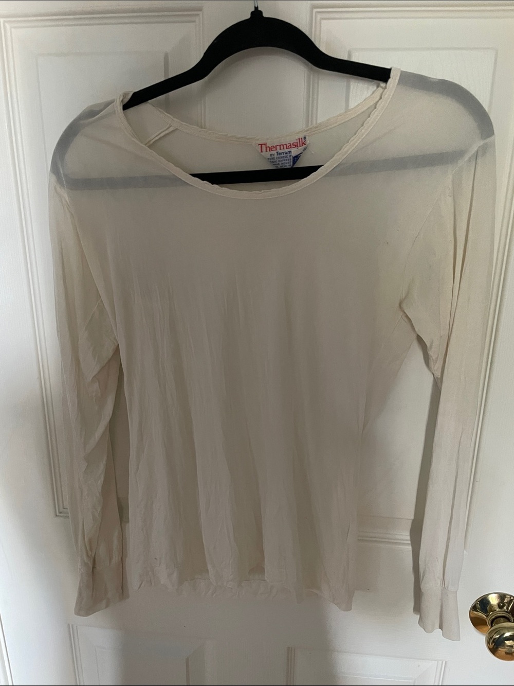 Vintage thermasilk base layer Cream Long Sleeve Top medium